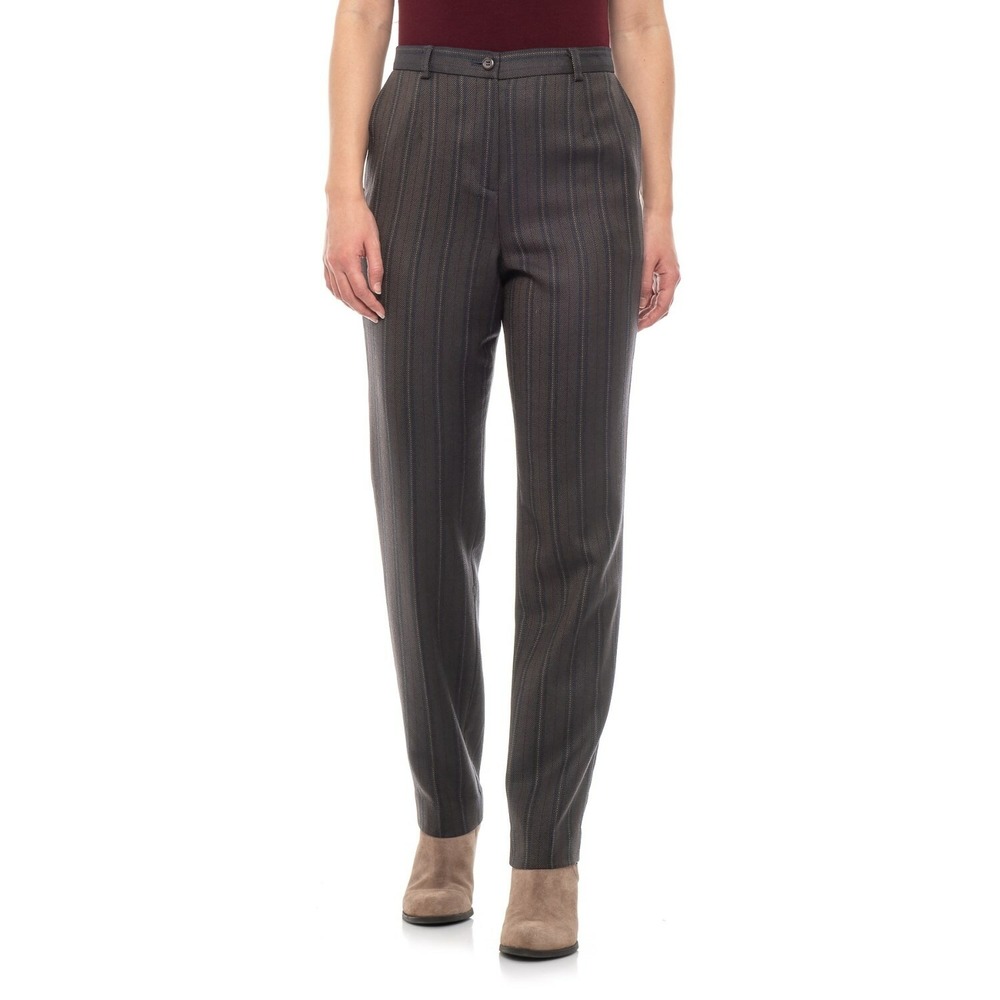 Pendleton women two pocket pants GD28AI 100% wool brown stripe sz 14 $120